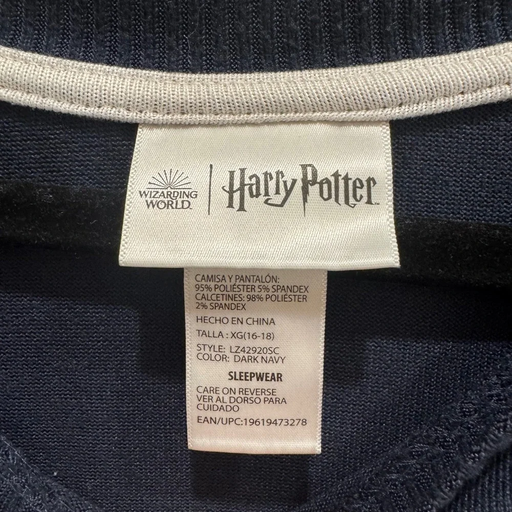 Harry Potter Long Sleeve Pajama or Casual Lounge Top Girls XL / Fits Women's S-M